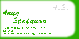 anna stefanov business card